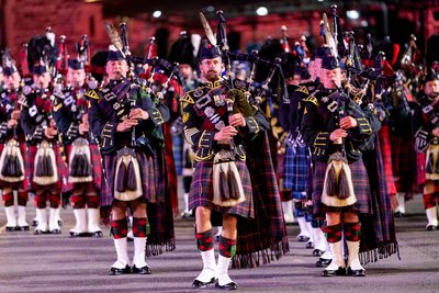 Gruppe Dudelsackspieler Tattoo Edinburgh