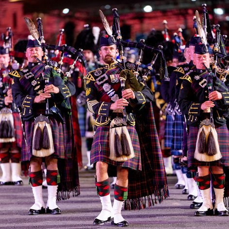 Gruppe Dudelsackspieler Tattoo Edinburgh